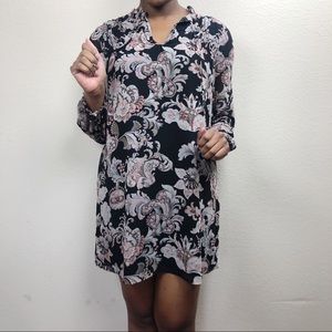 Loft Long Sleeve Print Dress